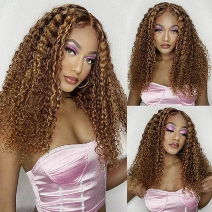 Deep Wave Bundles 4/27 Highlight 100% Brazilian Virgin Human Hair Bundles Extensions Weave Honey Blonde Brown Colored Weavings