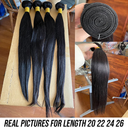 Bone Straight 13A Grade Human Hair Bundles With Closure Malaysian Unprocessed Frontal Tissage Bresiliens Bone Straight Virgin