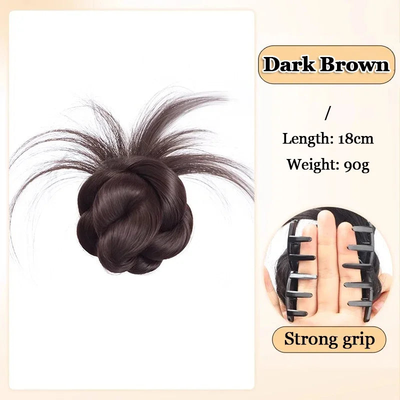 Synthetic Claw Clip Ponytail Extensions Messy Chignon Bun Ponytails Wavy Curly Hairpieces For Women Low Claw Clip In Hair Wig