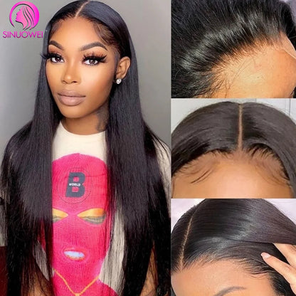 Full Lace Human Hair Straight Wigs Brazilian Transparent Lace Frontal Human Hair Wigs For Women Pre Plucked Remy Hair