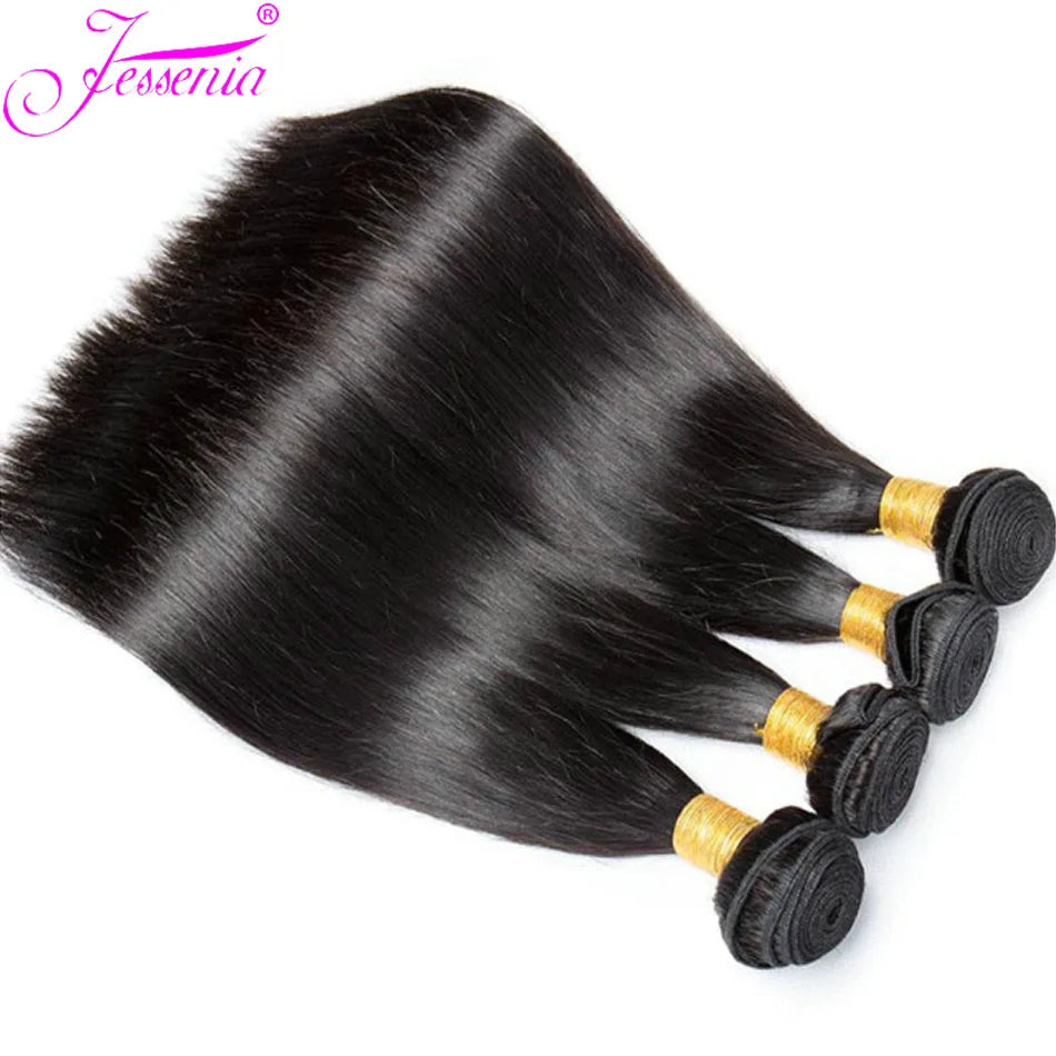 Bone Straight 13A Grade Human Hair Bundles With Closure Malaysian Unprocessed Frontal Tissage Bresiliens Bone Straight Virgin