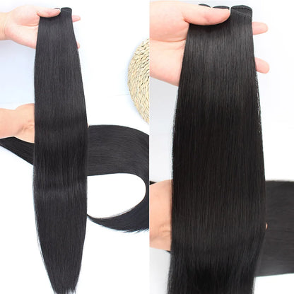 Bio Straight Hair Bundles 26" Natural Soft Heat Resistant Fiber Synthetic Fiber Hair Extensions Protein Straight Hair Weave