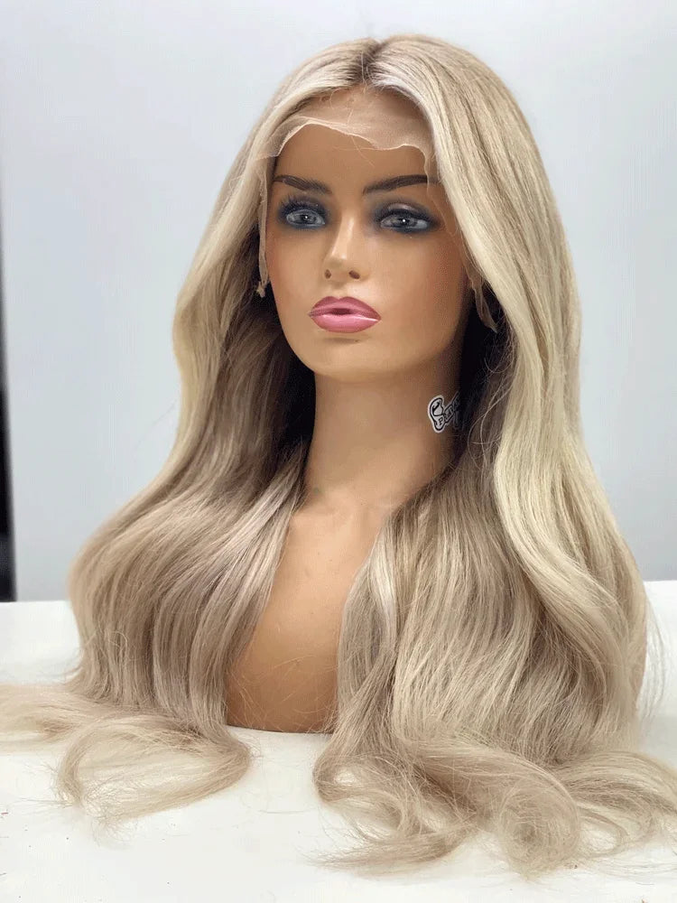 Blonde balayage full lace wigs Synthetic hair wig custom wigs lace front wigs blonde Cosplay For Women lace wigs glueless wigs