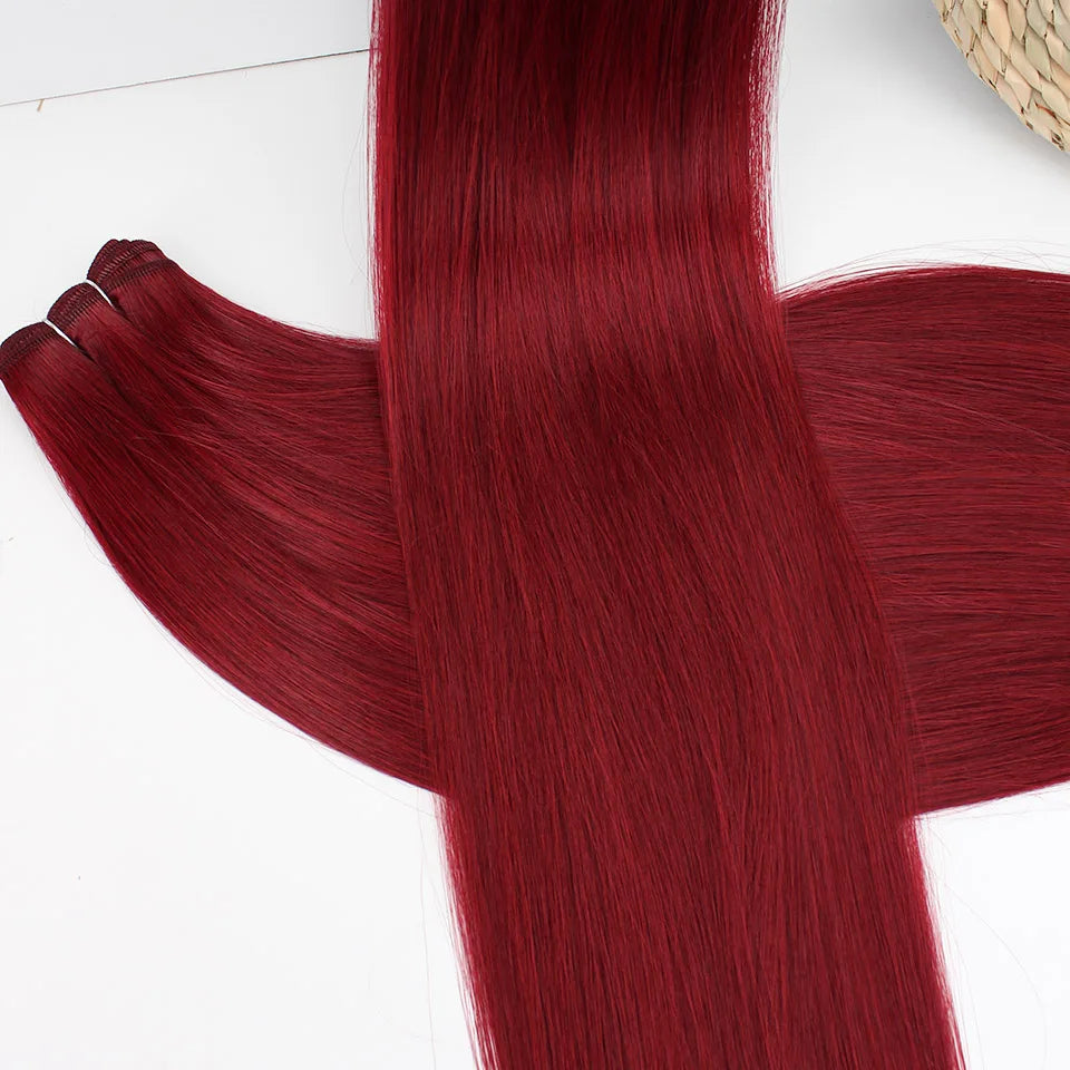 Bio Straight Hair Bundles 26" Natural Soft Heat Resistant Fiber Synthetic Fiber Hair Extensions Protein Straight Hair Weave