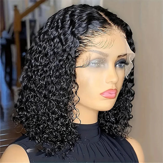 Mongolian Kinky Curly Wig Human Hair 13x4 Curly Lace Front Human Hair Wigs Deep Curly Lace Closure Wig For Women 180 Density