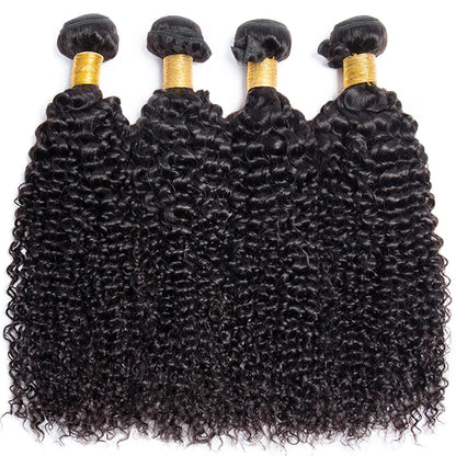 12A Brazilian Afro Kinky Curly Bundles With Closure Human Hair Bundles With Frontal Loose Deep Wave Hair Bundles With Closure