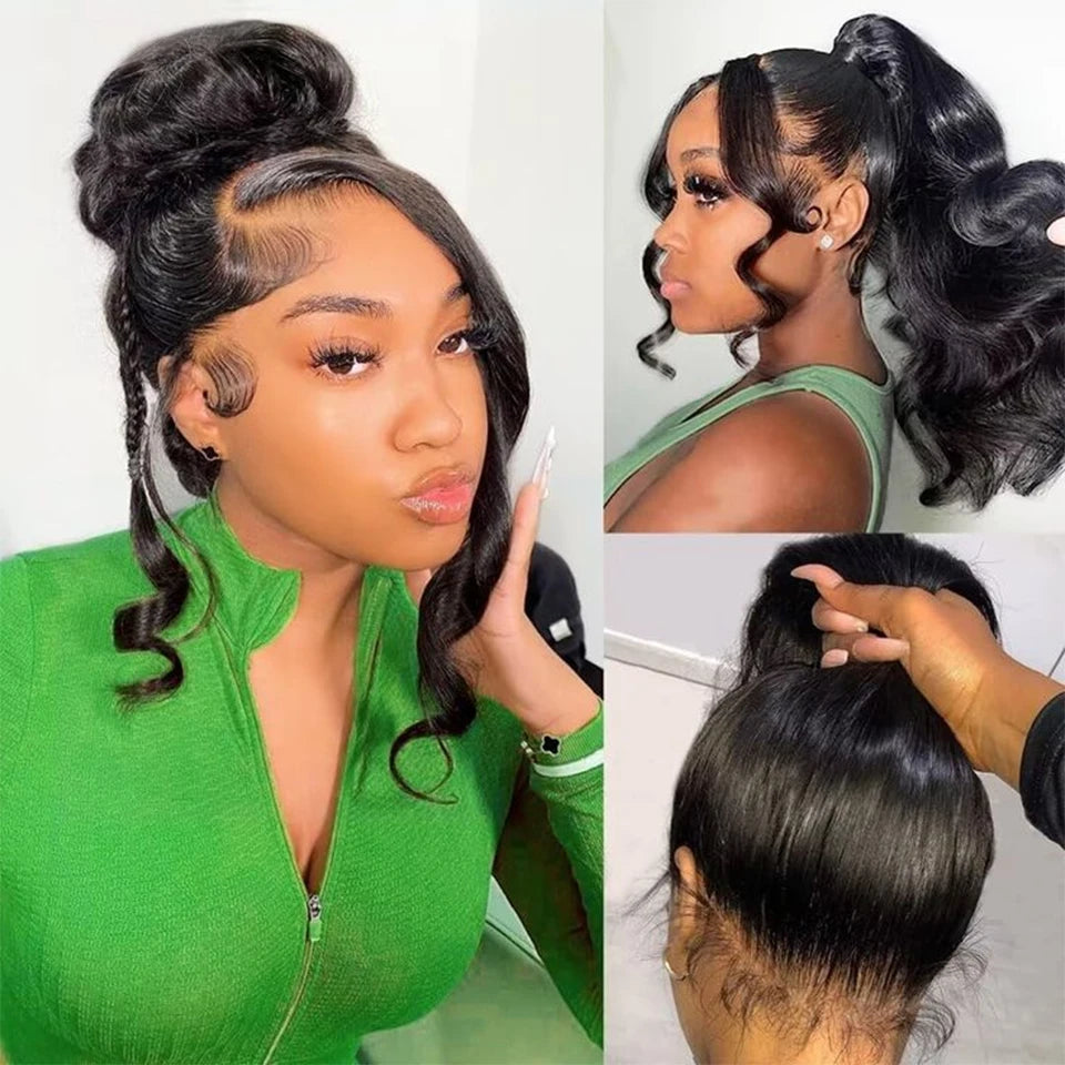 Cheap 360 Lace Front Wigs Human Hair Body Wave Full Lace Frontal Human Hair Wigs Raw Indian Glueless 38Inch HD Lace Front Wig