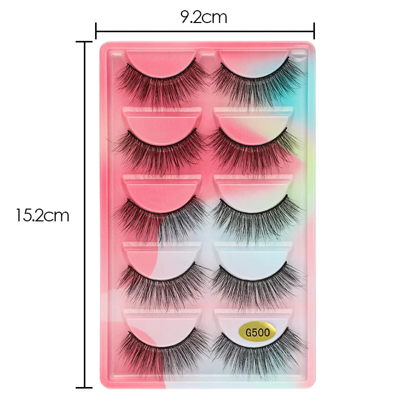 5 Pairs 3d mink eyelashes eyelash extension natural false eyelashes volume dramatic 3d lashes maquillaje mink cilios makeup tool