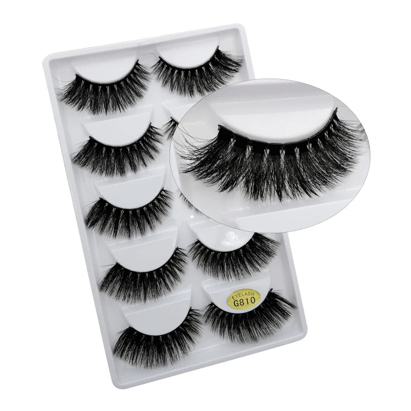 5 Pairs 3d mink eyelashes eyelash extension natural false eyelashes volume dramatic 3d lashes maquillaje mink cilios makeup tool