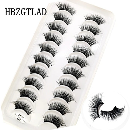 New 10 Pairs Crisscross Half Eye Lashes Natural False eyelashes Handmade 3D Mink Lashes Makeup Tools Reusable Eyelash Extension
