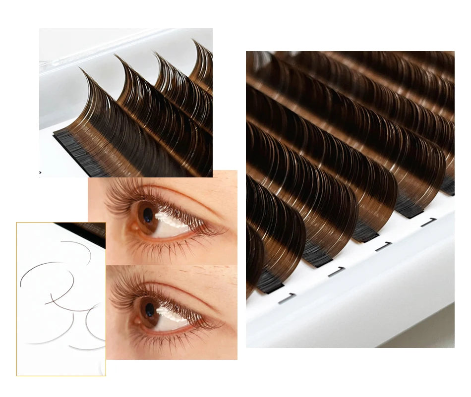 Brown Faux Mink Individual Eyelash Lashes Maquiagem Cilios For Professionals Soft Mink Eyelash Extension