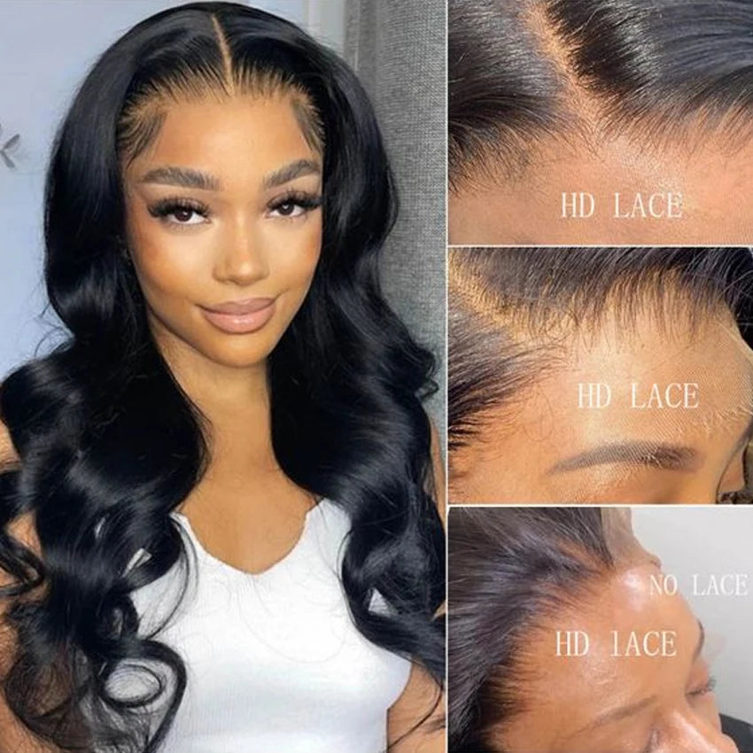 4x4 5x5 6x6 HD Lace Closure Only Body Wave Transparent Lace Frontal Closures Remy Brazilian Human Hair Lemoda HD Lace Closure