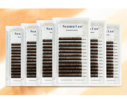 Brown Faux Mink Individual Eyelash Lashes Maquiagem Cilios For Professionals Soft Mink Eyelash Extension