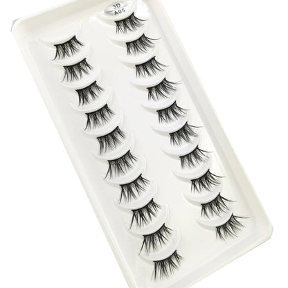 10 Pairs Crisscross Half Eye Lashes Natural False Eyelashes Handmade Faux 3D Mink Lashes Makeup Tools Eyelash Extension