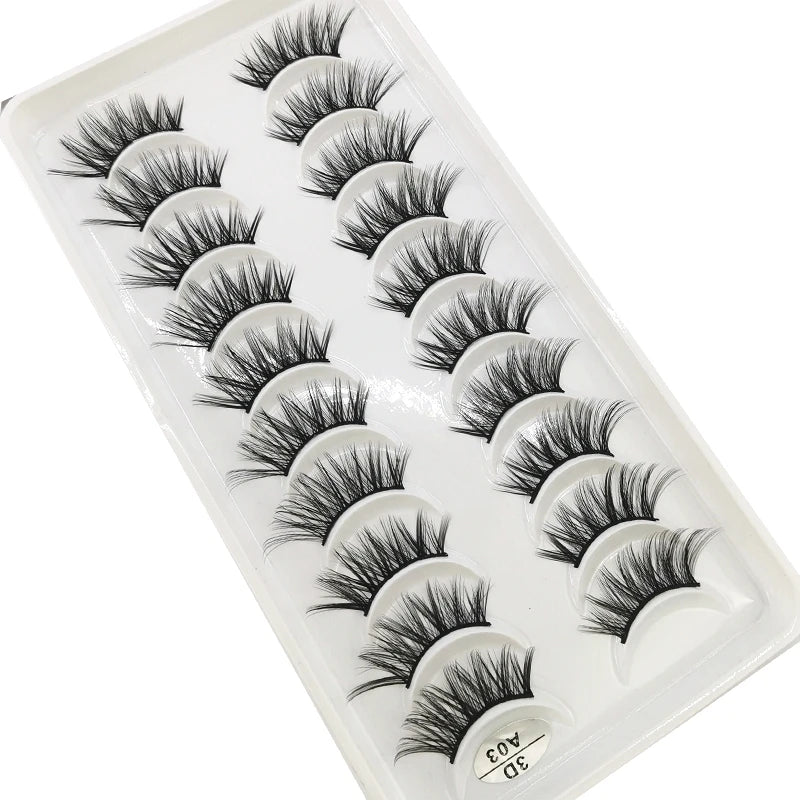 New 10 Pairs Crisscross Half Eye Lashes Natural False eyelashes Handmade 3D Mink Lashes Makeup Tools Reusable Eyelash Extension