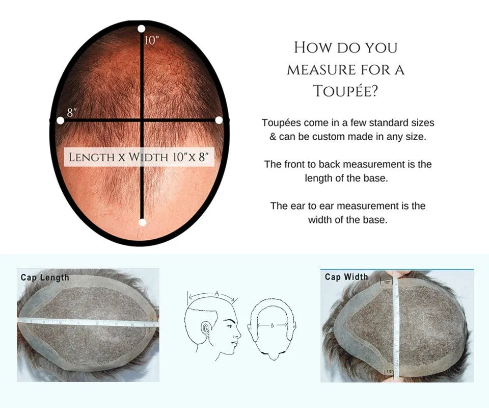 Men Wig Natural Human Hair Toupee 18mm Curly Breathable Mono Male Wig System Prosthesis Male Natural Hairline Black Blond Wig