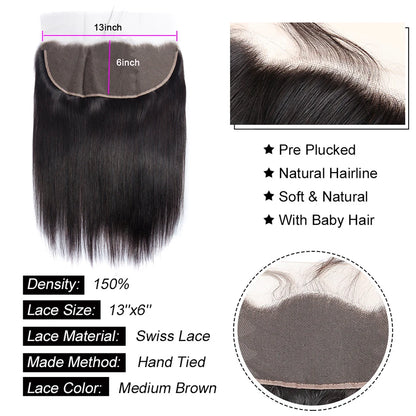 Lemoda HD Transparent Lace Frontal Closure Straight 13x4 13x6 Lace Frontal Only 4x4 5x5 6x6 HD Closure Human Hair Remy Peruvian