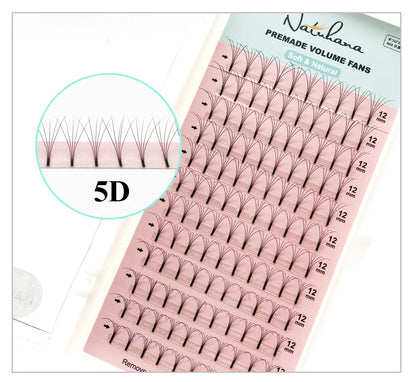 NATUHANA 3D 4D 5D 6D False Lashes Premade Russian Volume Fans Individual Faux Mink Pre made Volume Fans Eyelash Extensions