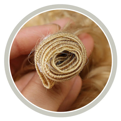 Synthetic Blonde Bundles With Closure Organic Fake Hair Extensions Tangle Free Loose Wave Bundles 32Inch Ombre Long Curly Wig