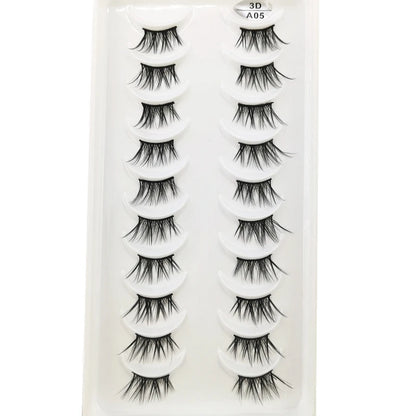 10 Pairs Crisscross Half Eye Lashes Natural False Eyelashes Handmade Faux 3D Mink Lashes Makeup Tools Eyelash Extension