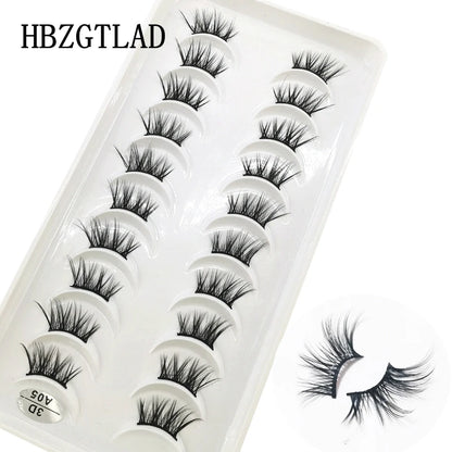 New 10 Pairs Crisscross Half Eye Lashes Natural False eyelashes Handmade 3D Mink Lashes Makeup Tools Reusable Eyelash Extension