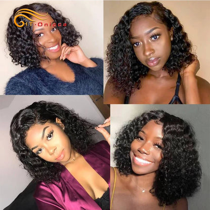 Kinky Curly Bundles With Closure Natural Human Hair Bundles Short Indian Hair Bundles With Circular Closure