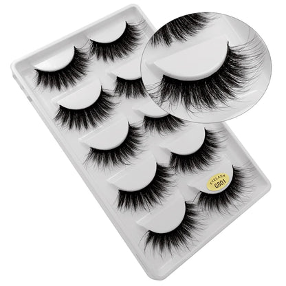 5 Pairs 3d mink eyelashes eyelash extension natural false eyelashes volume dramatic 3d lashes maquillaje mink cilios makeup tool