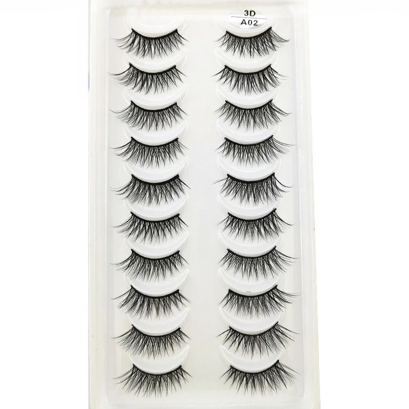 10 Pairs Crisscross Half Eye Lashes Natural False Eyelashes Handmade Faux 3D Mink Lashes Makeup Tools Eyelash Extension