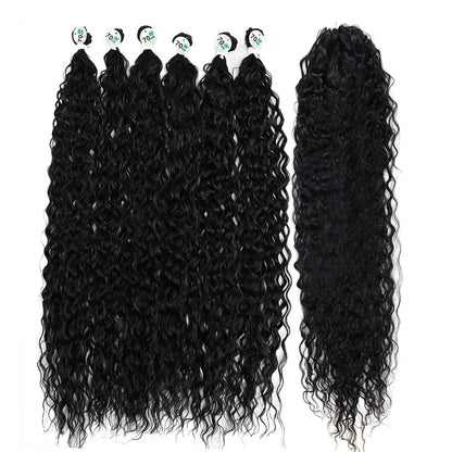 Synthetic Blonde Bundles With Closure Organic Fake Hair Extensions Tangle Free Loose Wave Bundles 32Inch Ombre Long Curly Wig