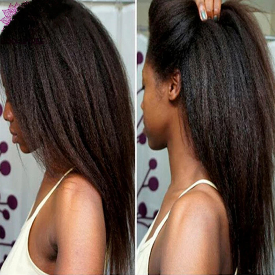 Kinky Straight Hair Bundles 100% Human Hair Extensions for Woman Cheap Yaki Straight Hair 1/3/4 Bundle Deals Natural Hair Weave