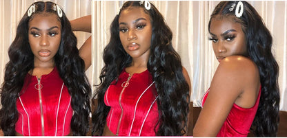 Body Wave Bundle With Frontal 13x4 HD Lace Peruvian 100% Human Hair Extension 3 Bundles With Closure Frontal Natural Color Hair