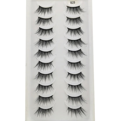 New 10 Pairs Crisscross Half Eye Lashes Natural False eyelashes Handmade 3D Mink Lashes Makeup Tools Reusable Eyelash Extension