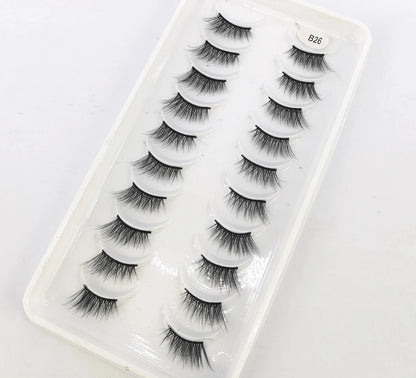 10 Pairs Crisscross Half Eye Lashes Natural False Eyelashes Handmade Faux 3D Mink Lashes Makeup Tools Eyelash Extension