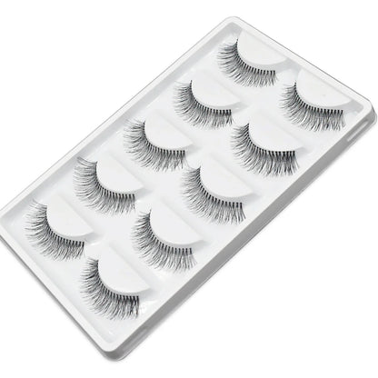 Natural Black False Eyelashes, Long Sparse Eyelashes, Fake Eye Lashes Extensions, Makeup Tools, 5 Pairs