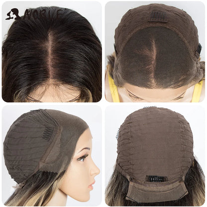 Noble Cosplay Lace Front Wig 30 Inch Lace  Long Wavy 360 0mbre Blonde Wig Red African American Synthetic Wigs For Black Women