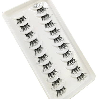 New 10 Pairs Crisscross Half Eye Lashes Natural False eyelashes Handmade 3D Mink Lashes Makeup Tools Reusable Eyelash Extension