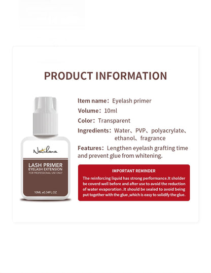 10ml Eyelash Extension Primer for Lash Application Extend Time Adhesive Bonding Strength False Eyelashes Fixing Agent Glue Tools