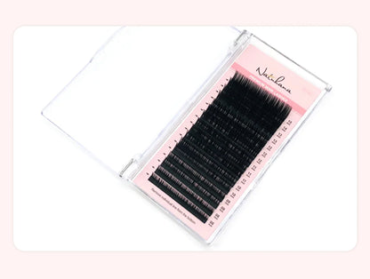 NATUHANA Mink Lashes Mix 8~15 mm 16 lines Handmade korean Pbt Eyelash Extension Natural Soft Faux Lash Extension Supplies Makeup