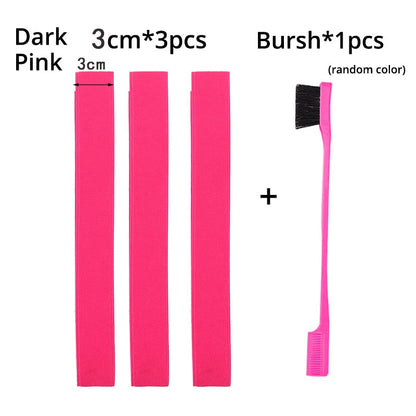 Edge Laying Scarf Elastic Headband For Wigs Lace Frontal 3Pcs Lace Melting Band With 1Pcs Double Side Edge Control Hair Comb