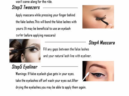 3D Mink Lashes 3/10 Pairs Cat Eye Half Lashes Natural Long False Eyelashes Strip Makeup Soft Fake Eyelash Extension Make Up Tool