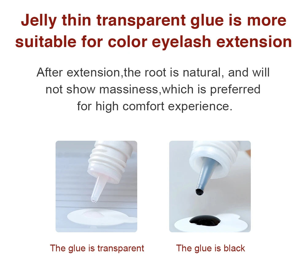 NATUHANA Black/Clear Eyelash Extension Glue 2-3s Fast Dry Sensitive Eye Individual Strong False Lashes Glue Adhesive MakeupTools