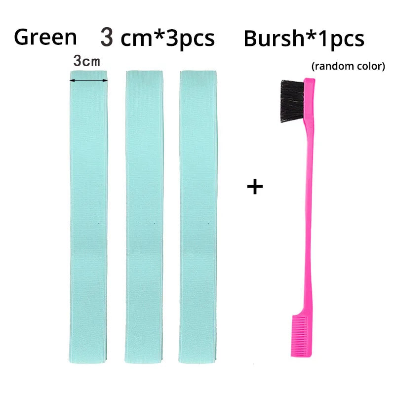 Edge Laying Scarf Elastic Headband For Wigs Lace Frontal 3Pcs Lace Melting Band With 1Pcs Double Side Edge Control Hair Comb