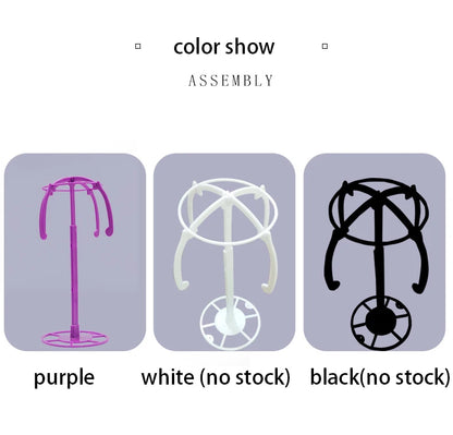 Multifunctional Adjustable Wig Stand Plastic Hat Display Wig Head Holders Portable Folding Wig Stable Tools