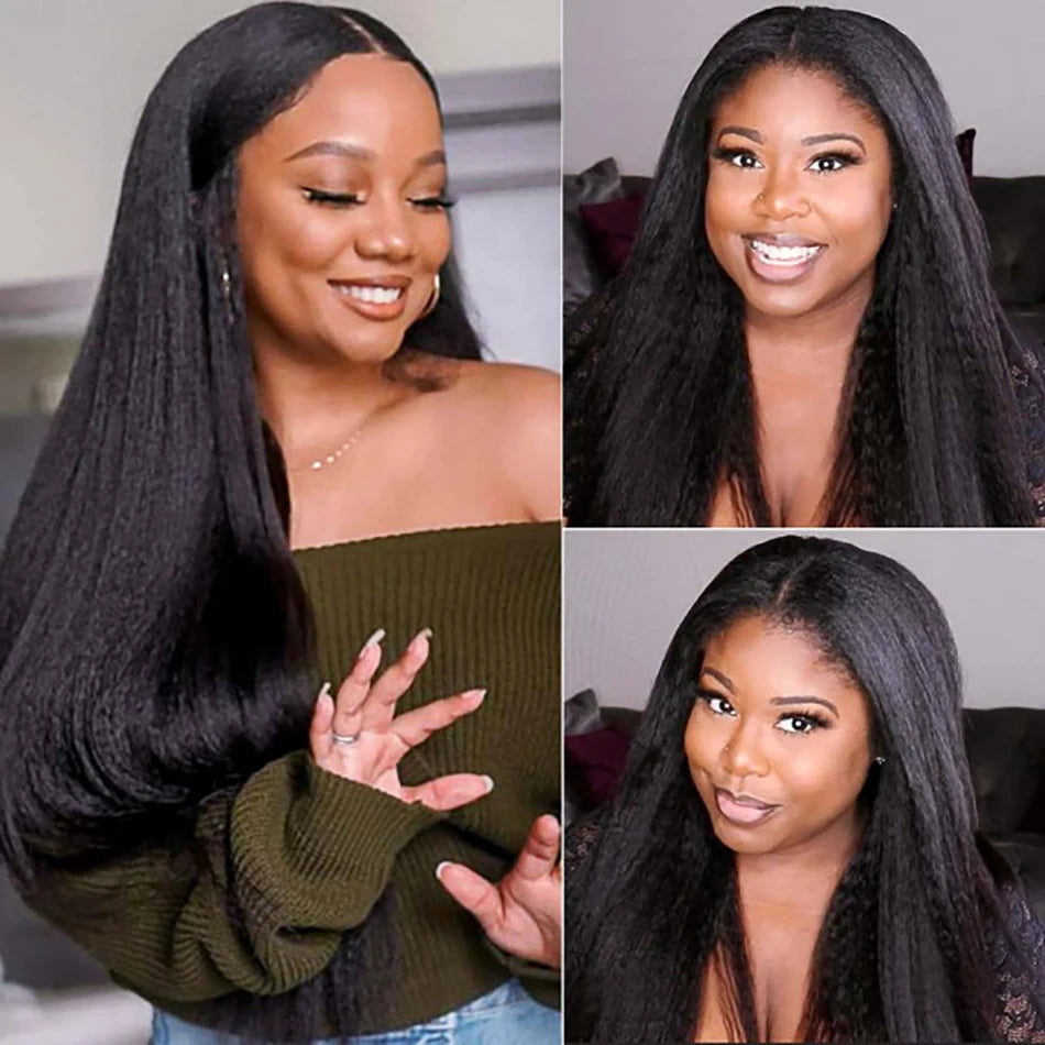 30 Inch Kinky Straight Bundles Human Hair Brazilian Natural Black Yaki Hair 1/3/4 Bundles Deal Yaki Straight Human Hair Bundles