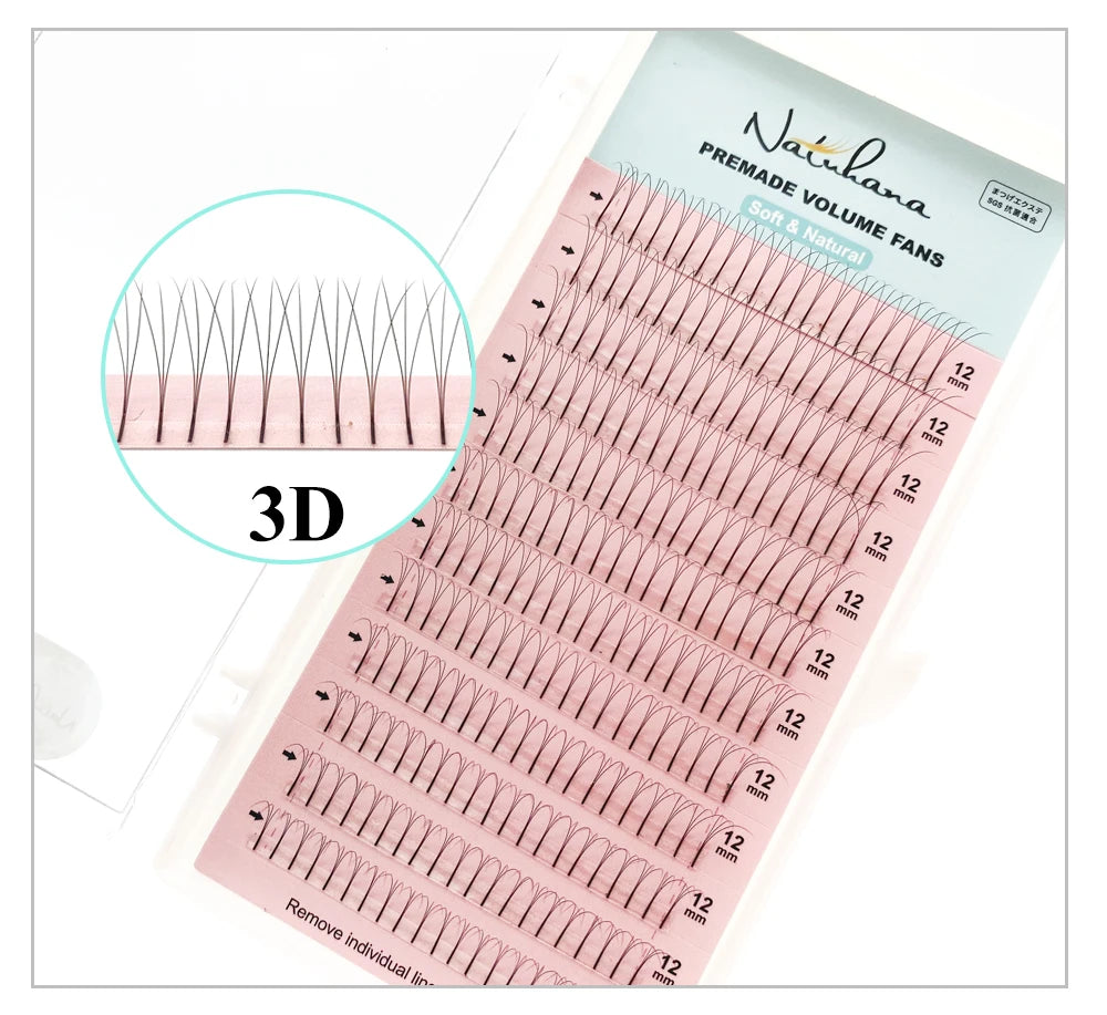NATUHANA 3D 4D 5D 6D False Lashes Premade Russian Volume Fans Individual Faux Mink Pre made Volume Fans Eyelash Extensions