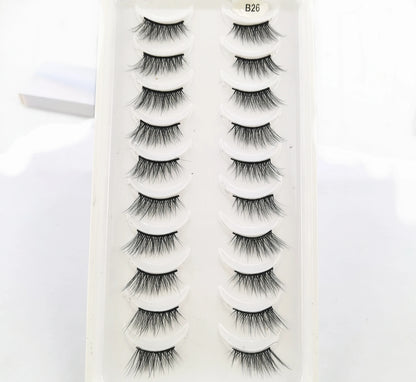 New 10 Pairs Crisscross Half Eye Lashes Natural False eyelashes Handmade 3D Mink Lashes Makeup Tools Reusable Eyelash Extension