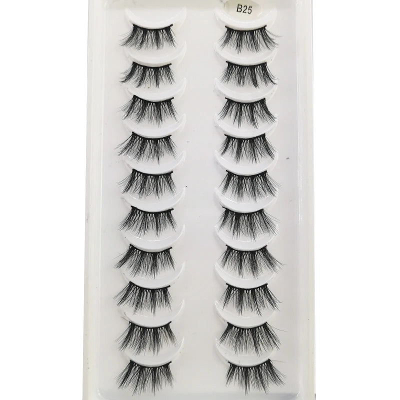 New 10 Pairs Crisscross Half Eye Lashes Natural False eyelashes Handmade 3D Mink Lashes Makeup Tools Reusable Eyelash Extension