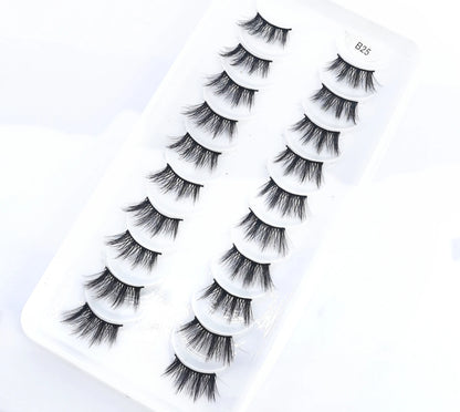 10 Pairs Crisscross Half Eye Lashes Natural False Eyelashes Handmade Faux 3D Mink Lashes Makeup Tools Eyelash Extension