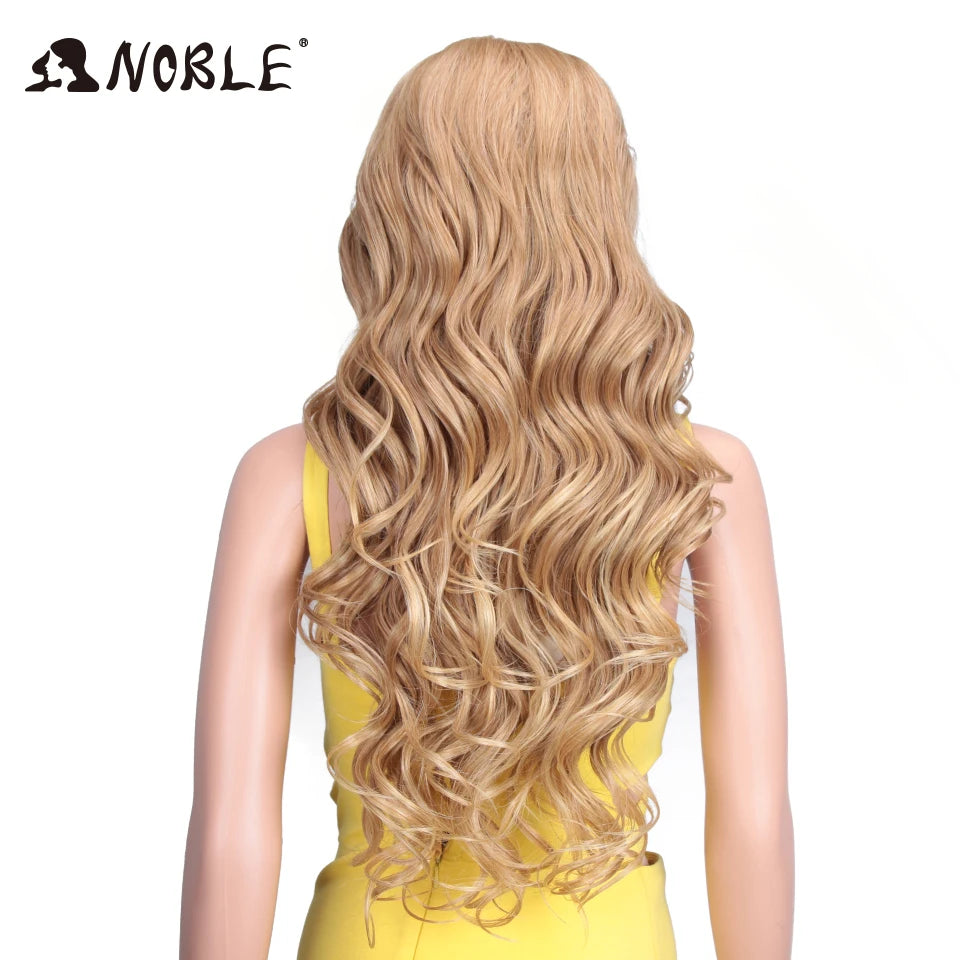 Noble Cosplay Lace Front Wig 30 Inch Lace  Long Wavy 360 0mbre Blonde Wig Red African American Synthetic Wigs For Black Women
