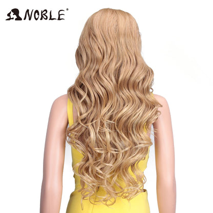 Noble Cosplay Lace Front Wig 30 Inch Lace  Long Wavy 360 0mbre Blonde Wig Red African American Synthetic Wigs For Black Women